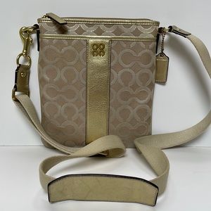Coach gold crossbody bag